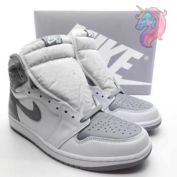 Mens Size 10 Nike Air Jordan 1 Retro High OG Stealth White Gray 555088 037 New - Picture 14 of 16